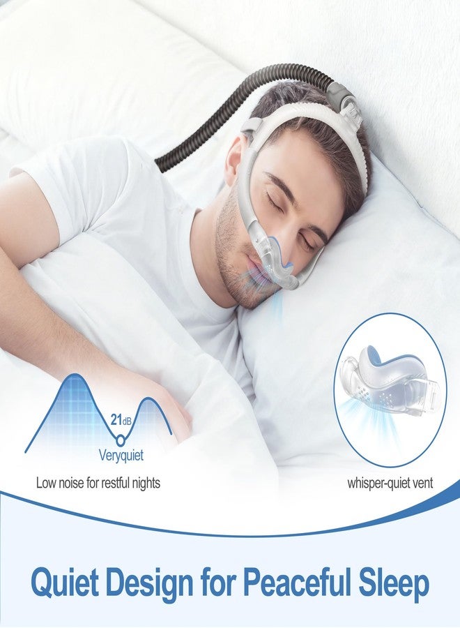 MEDICOLOR 2 Packs Improved Cushion for Airtouch N30i & Airfit N30i, with Soft Fleece Fabric, Warm & Breathable, Non-Slip Nasal Pillow Mask, Replacement CPAP Supplies, Old Version - Blue (Medium) - Image 5